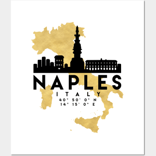 Naples Italy Skyline Map Art Posters and Art